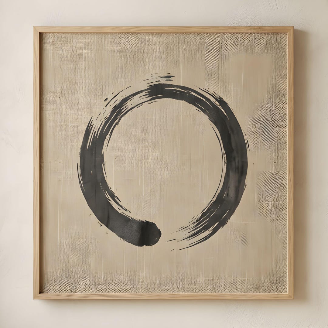 Zen Enso Circle Wall Art Printable, Japandi Minimalist Decor, Neutral ...