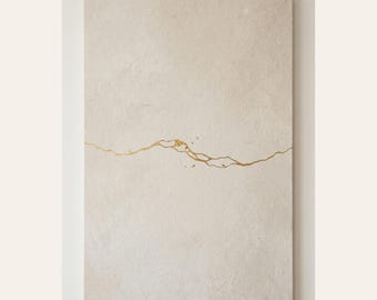 Minimalist Kintsugi Wall Art Printable | Japandi Calm Decor | Zen Neutral Artwork | Digital Download | 2:3 Ratio Printable