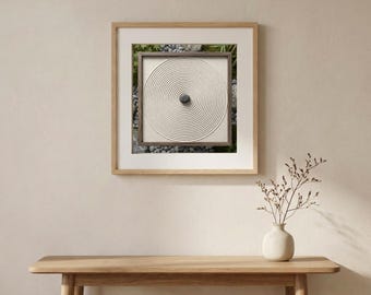 Zen Ripple Wall Art Printable | Japanese Sand Circle | Minimal Japandi Decor | Meditation Art | Neutral Wall Art Digital Download