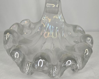 Barovier Murano Iridescent Italian Art Deco Glass Conch Seashell Bowl 1940s