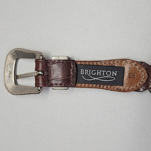 Brighton Embellished Belts Women’s Medium Brown Leather Vintage 90s Western image 6