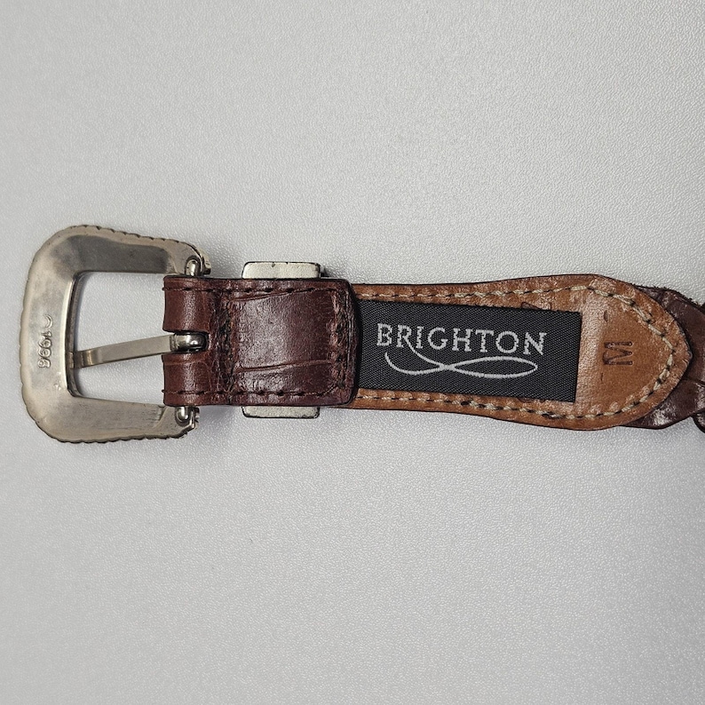 Brighton Embellished Belts Women’s Medium Brown Leather Vintage 90s Western image 6