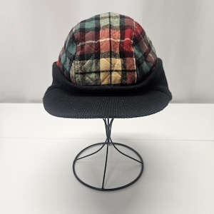 Vintage Pendleton hatt med brätte, flerfärgad röd marinblå flanellstorlek medium retro unisex