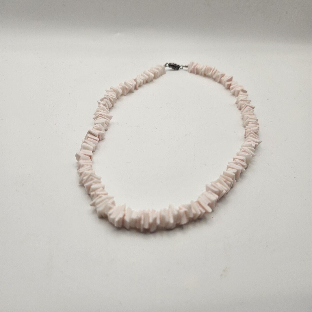 Pink Shell Chip Choker Collar Necklace Barrel Closure 90s Y2K Preppy - Etsy