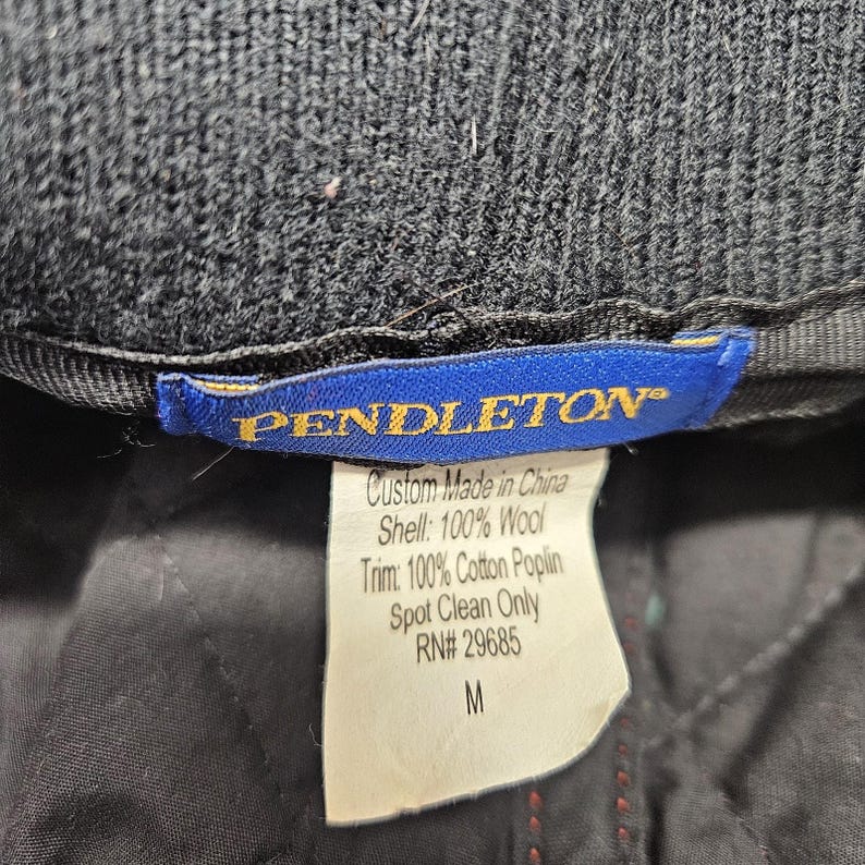 Sombrero vintage Pendleton, de franela multicolor, rojo y azul marino, talla mediana, estilo retro unisex. imagen 6