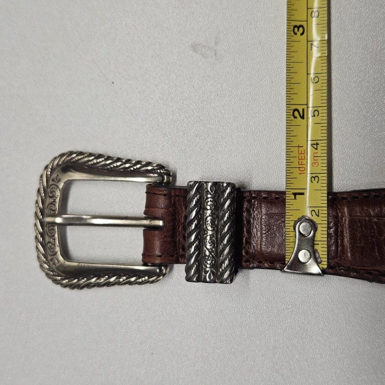 Brighton Embellished Belts Women’s Medium Brown Leather Vintage 90s Western image 5