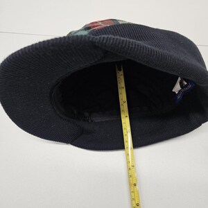 Sombrero vintage Pendleton, de franela multicolor, rojo y azul marino, talla mediana, estilo retro unisex. imagen 8