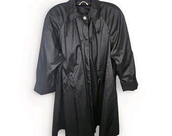 Trench-coat années 80 British Mist pour femme trench doublé noir veste XL 16