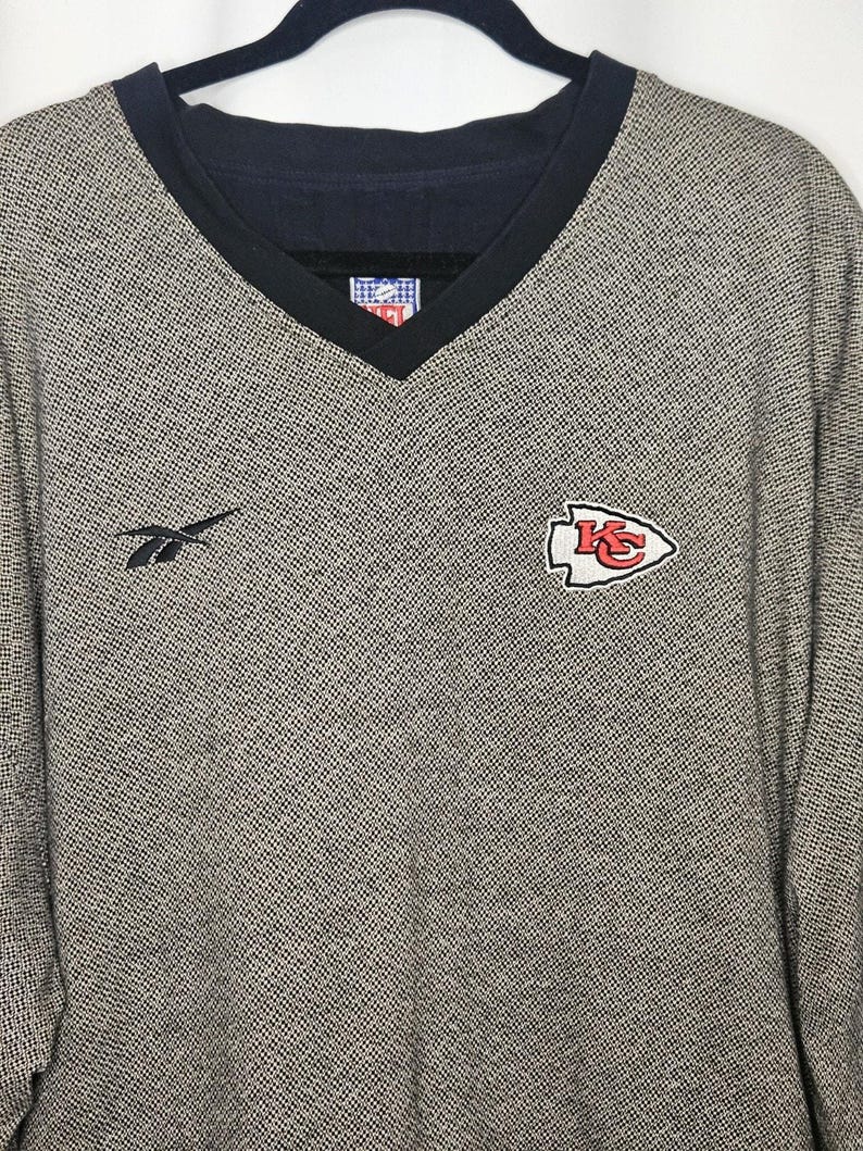 Chaqueta reversible bordada vintage Reebok Pro-Line Kansas City CHIEFS, talla 2XL XXL imagen 3