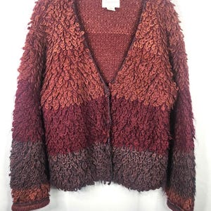 Loop Shaggy Knit Long Cardigan - Etsy