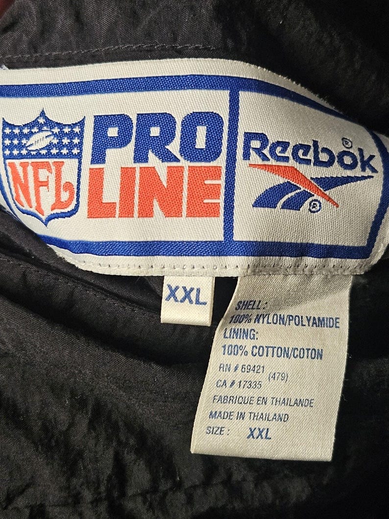 Chaqueta reversible bordada vintage Reebok Pro-Line Kansas City CHIEFS, talla 2XL XXL imagen 8