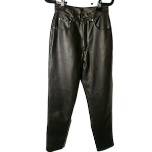 BB Dakota Vintage 90&#39;s Junior&#39;s Brown Faux Leather High Waist Pants Size 3/4