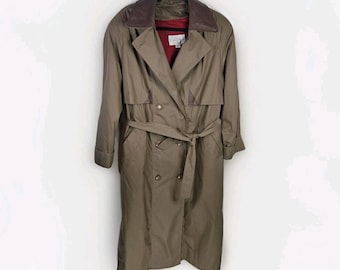 Vtg Coat Collectables Tan Trench Womans Sz 12 Vintage Professional Preppy Beige