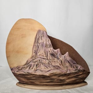 Vintage Sandstone Western Mountains Vase Southwestern Pottery Art Handmade 1997