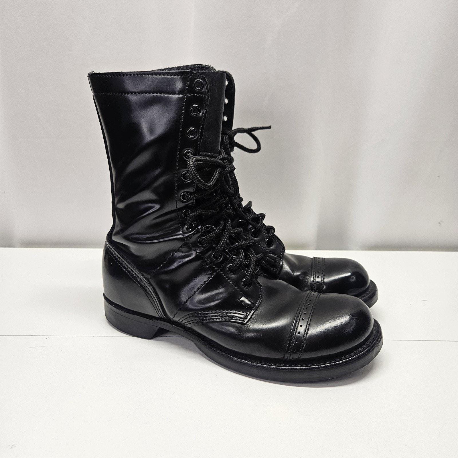 Mens vtg Military 1997 combat boots lined leather vibram soles grunge biker 8 M Us Combat Boots Black 9 - Etsy main image 3
