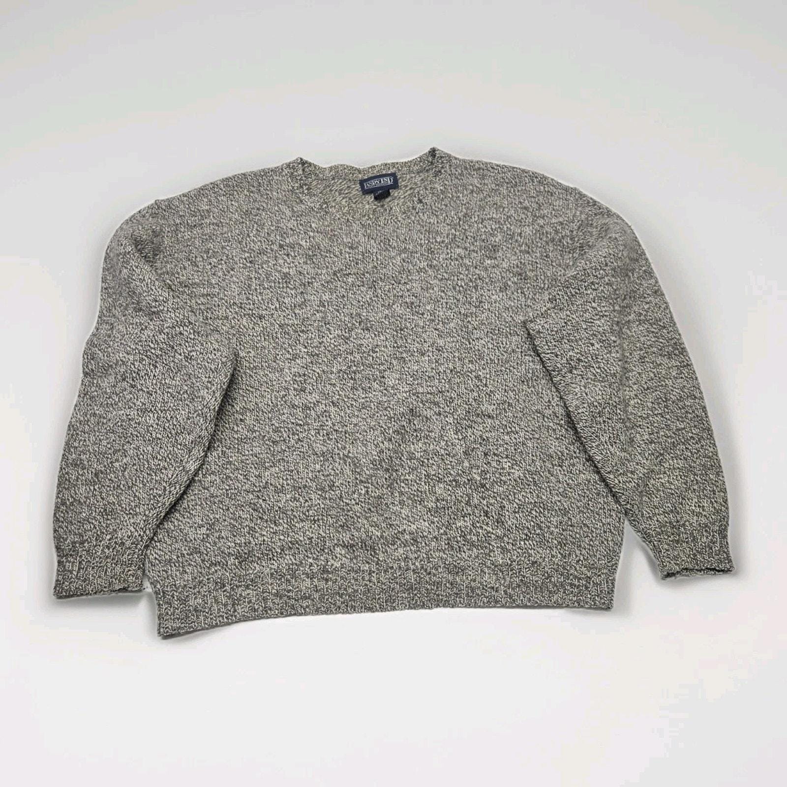 Sweat Vintage Lands' End Années 90, Bleu, Taille M, Unisexe, Made In USA