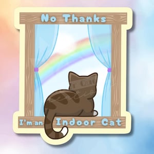 Autocollant mignon imperméable en vinyle pour chat d'intérieur