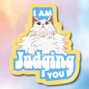 Sticker chat mignon imperméable en vinyle