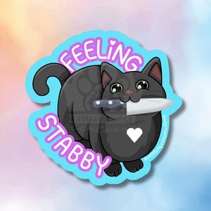 Sticker chat mignon en vinyle imperméable