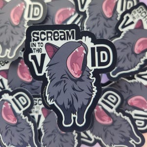 Scream into the Void Cat Sticker | Waterproof Vinyl Art Decal