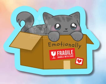 Emotionaler Katze Vinyl wasserfest niedlicher Aufkleber