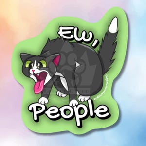 Sticker chat autocollant imperméable en vinyle Ew people