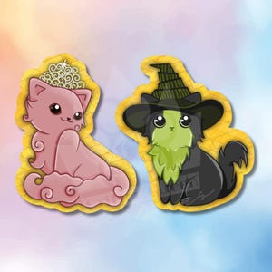 Adorable autocollant en vinyle imperméable Wicked Cats