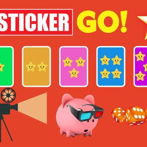 SET 1-7 / MONOPOL_GO-stickers 1, 2, 3, 4, 5 sterren