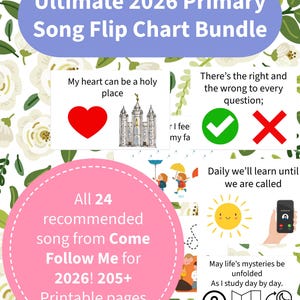 2026 LDS Primary Singing Time Flip Chart Bundle | 24 Songs | 205+ Pages | Printable Digital Download | Old Testament | Bible songs