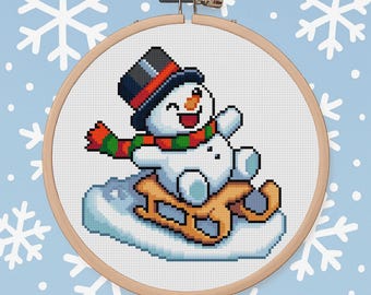 Christmas Snowman Cross Stitch Pattern