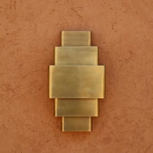 Hand-made art deco brass wall light