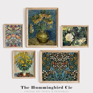 Blumige Galerie-Set, Vintage Reproduktion Kunstdruck-Set, lebendige antike Gemälde, Stillleben Wandkunst, Blumenkunstdekor, DIGITAL DOWNLOAD