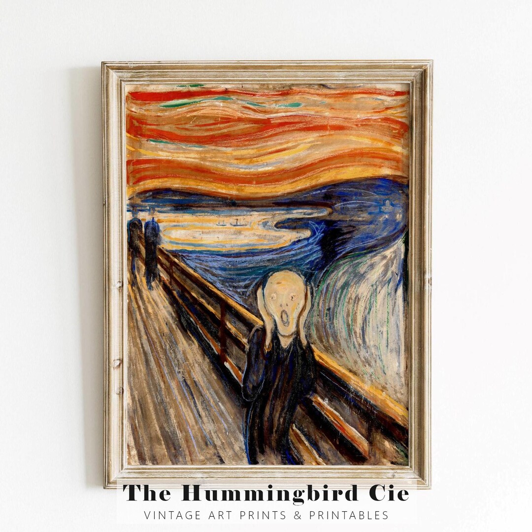 Edvard Munch, the Scream - Antique Reproduction Art Print, Moody ...