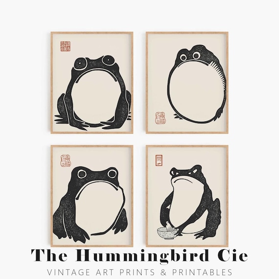 Matsumoto Hoji, Japanese Frogs - Set of Four, Antique Reproduction