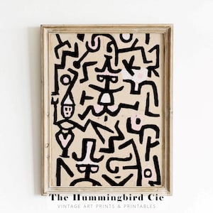 Paul Klee, prospectus de comédiens, reproduction d&#39;art vintage, peinture ancienne colorée, art mural cubisme, décoration art abstrait, impression postale