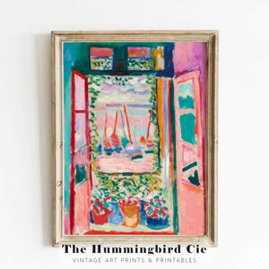 Henri Matisse, Offenes Fenster - Vintage Reproduktion Kunstdruck, Lebendiges Gemälde, Stadtansicht Wandbild, Impressionismus Kunstdekor, DIGITAL DOWNLOAD