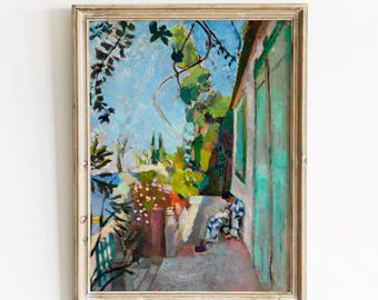 Henri Matisse, La terrasse - reproduction d'impression d'art vintage, peinture vibrante, art mural paysage urbain, décoration impressionnisme, TÉLÉCHARGEMENT NUMÉRIQUE