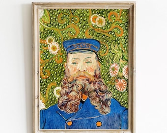 Vincent Van Gogh, Joseph Roulin's portrait - Antique reproduction art print, Rich tones vintage painting, Portrait art decor, MAILED PRINT