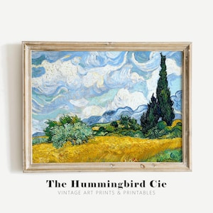 Vincent Van Gogh, Wheat field, Vintage reproduction art print, Vibrant painting, Lansdcape wall art, Countryside art decor, DIGITAL DOWNLOAD