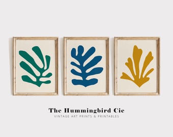 Henri Matisse, Blätterzweig - 3er Set, Vintage Reproduktion, Antike abstrakte Wandkunst, Kubismus Kunst, DIGITAL DOWNLOAD