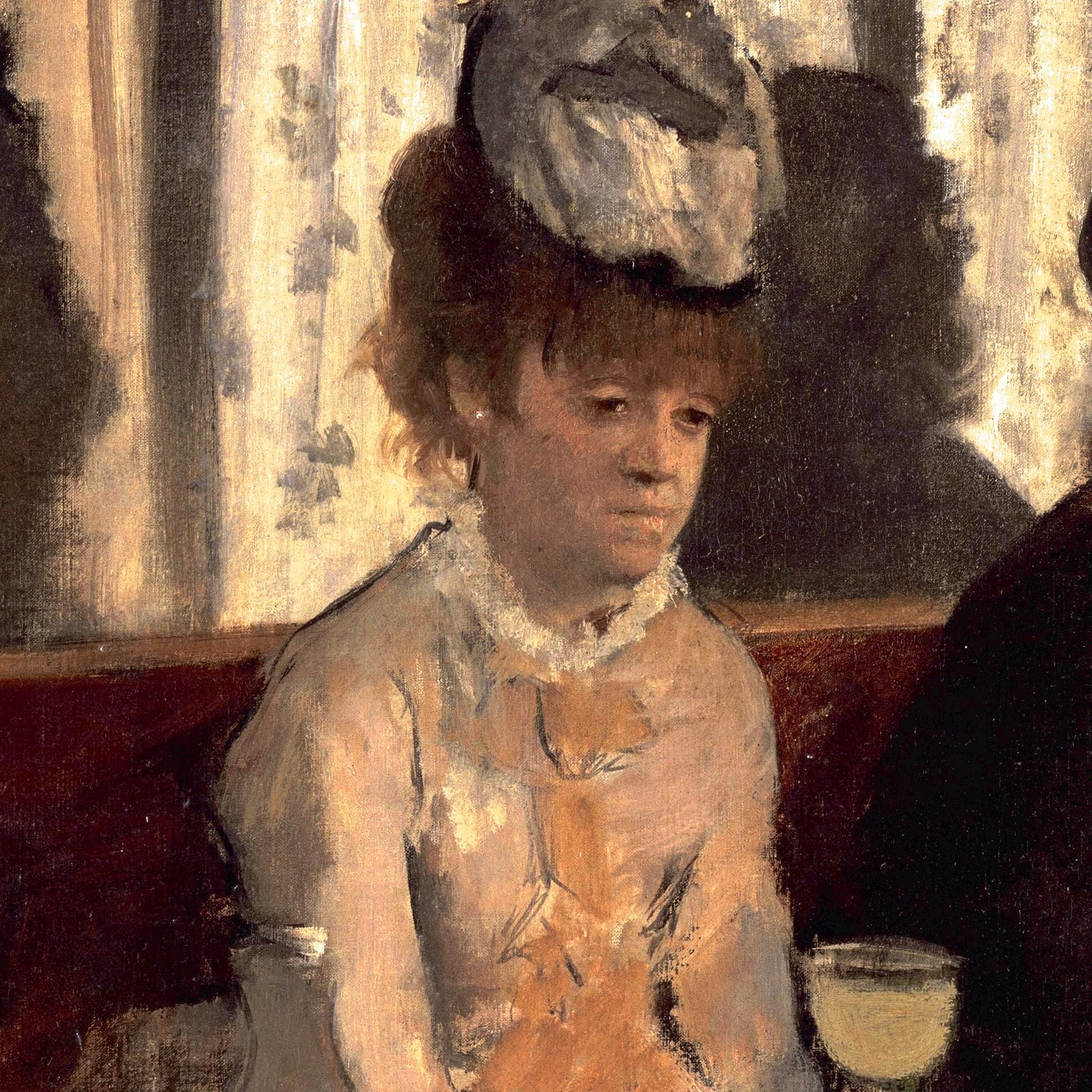 Edgar Degas ,l'absinte - Vintage Reproduction Art Print, Rich