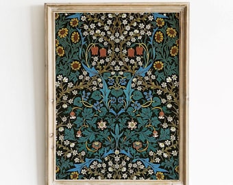 William Morris, Blacktorn - Vintage reproduction art print, Vibrant antique wallpaper, Tapestry wall art, Flowery art decor, MAILED PRINT