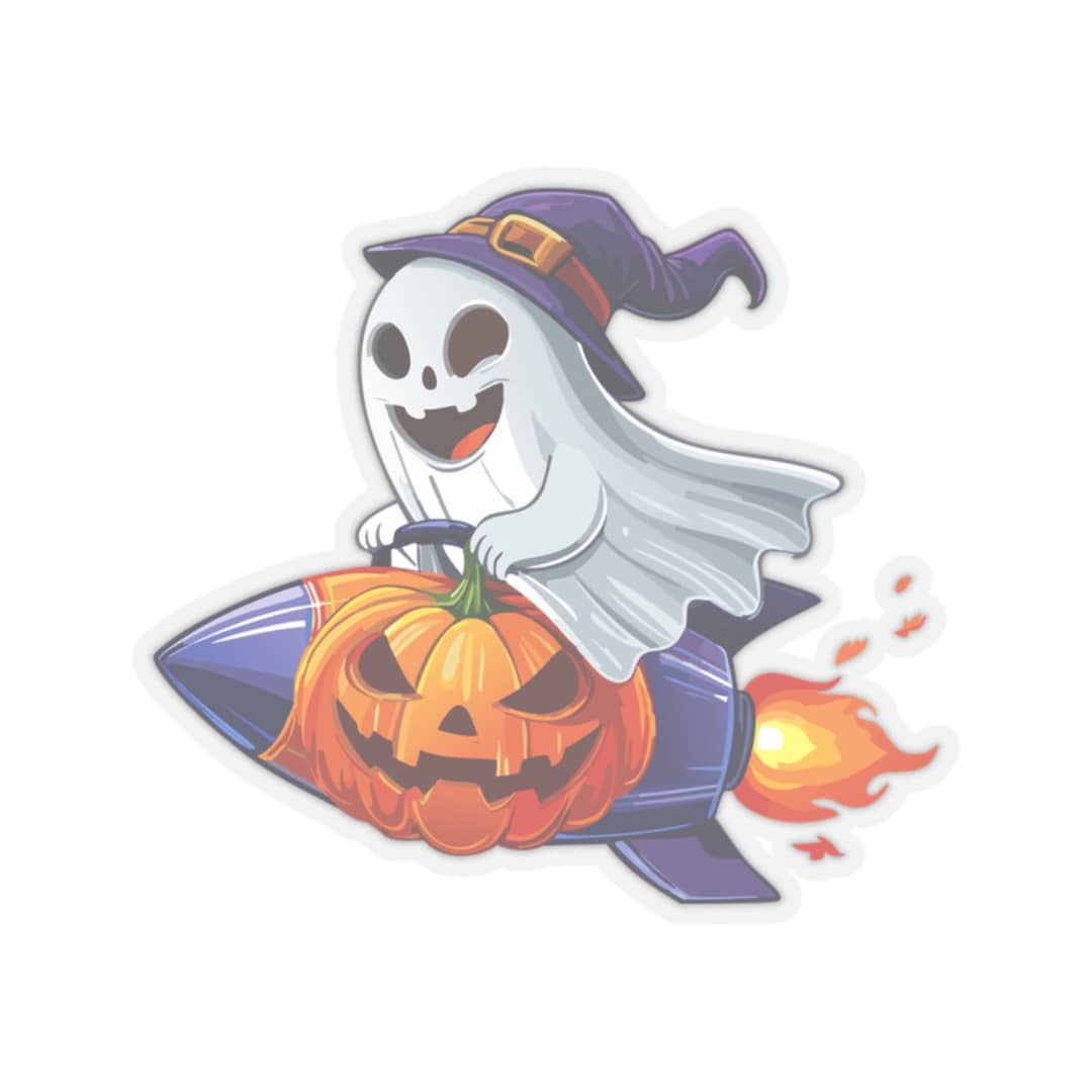 Flying Ghost Sticker Ghost Ride Rocket Sticker, Cute Ghost Sticker, Laptop Sticker, Car ...
