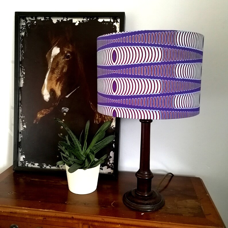 African Wax Print Fabric Lampshade Handmade Drum Lamp Shade Diameter 30cm