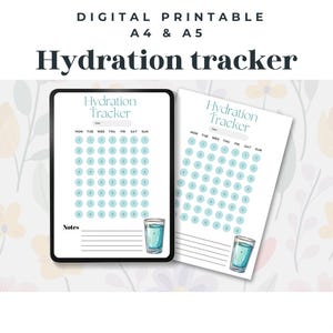 Digital water tracker printable, Hydration Tracker, Water İntake, Drink Water Reminder, Water Journal, PDF and Jpeg instant download