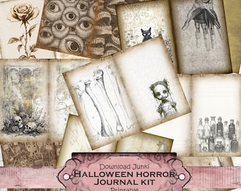 Halloween horror junk journal digital download printable grimoire