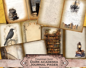 Dark academia cozy country, cottage core junk journal digital download printable