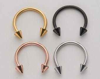 16G Circular Barbell Mit Spikes Segment Hoop Ring - Chirurgenstahl Nasenring/Septum/Knorpel Hoop/Helix Hoop/Daith Hoop/Conch Hoop