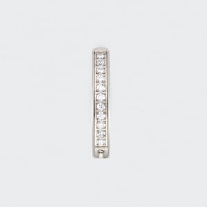 14G Silver Single Paved CZ Hinged Clicker Belly Button Ring - Titanium /CZNaval Jewellery/Belly Hoop/Belly Bar/Naval bar/Hypoallergenic/Gift