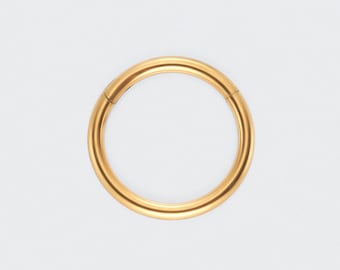 14G 16G 18G 20G Titanium Gold Segment Clicker Ring For Nose/Earlobe/Septum/Cartilage Hoop/Helix/Daith/Lip/Eyebrow/Hypoallergenic/Gift